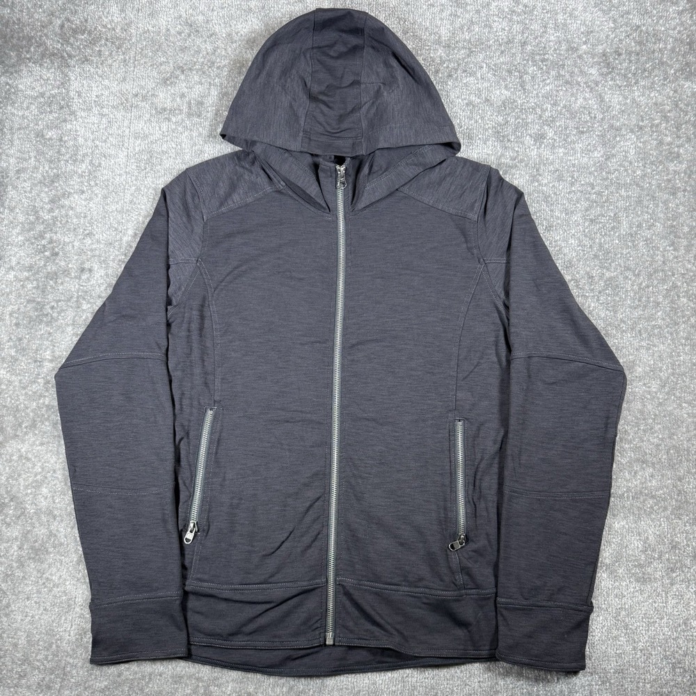 Kuhl Hoodie Jacket Women's Medium Gray Lightweight Full Zip Thumb Holes